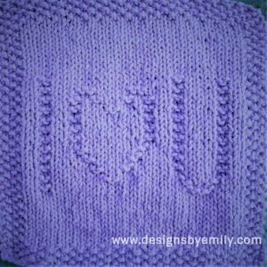 I Heart U Knit Dishcloth Pattern