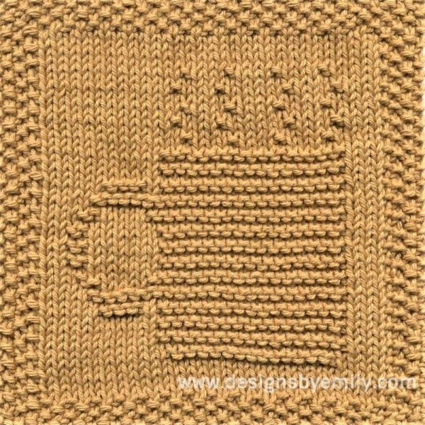 Steaming Mug Knit Dishcloth Pattern