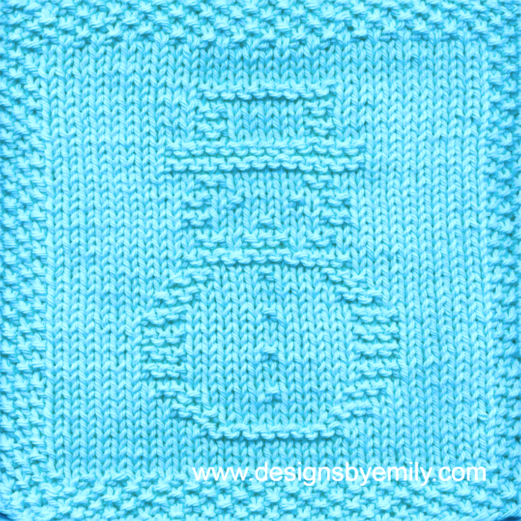 Snowman Knit Dishcloth: A cozy knitted dishcloth square in light aqua yarn adorned with a delightful snowman, perfect for celebrating the winter season with warmth and charm. The design is created using simple knit and purl stitches.